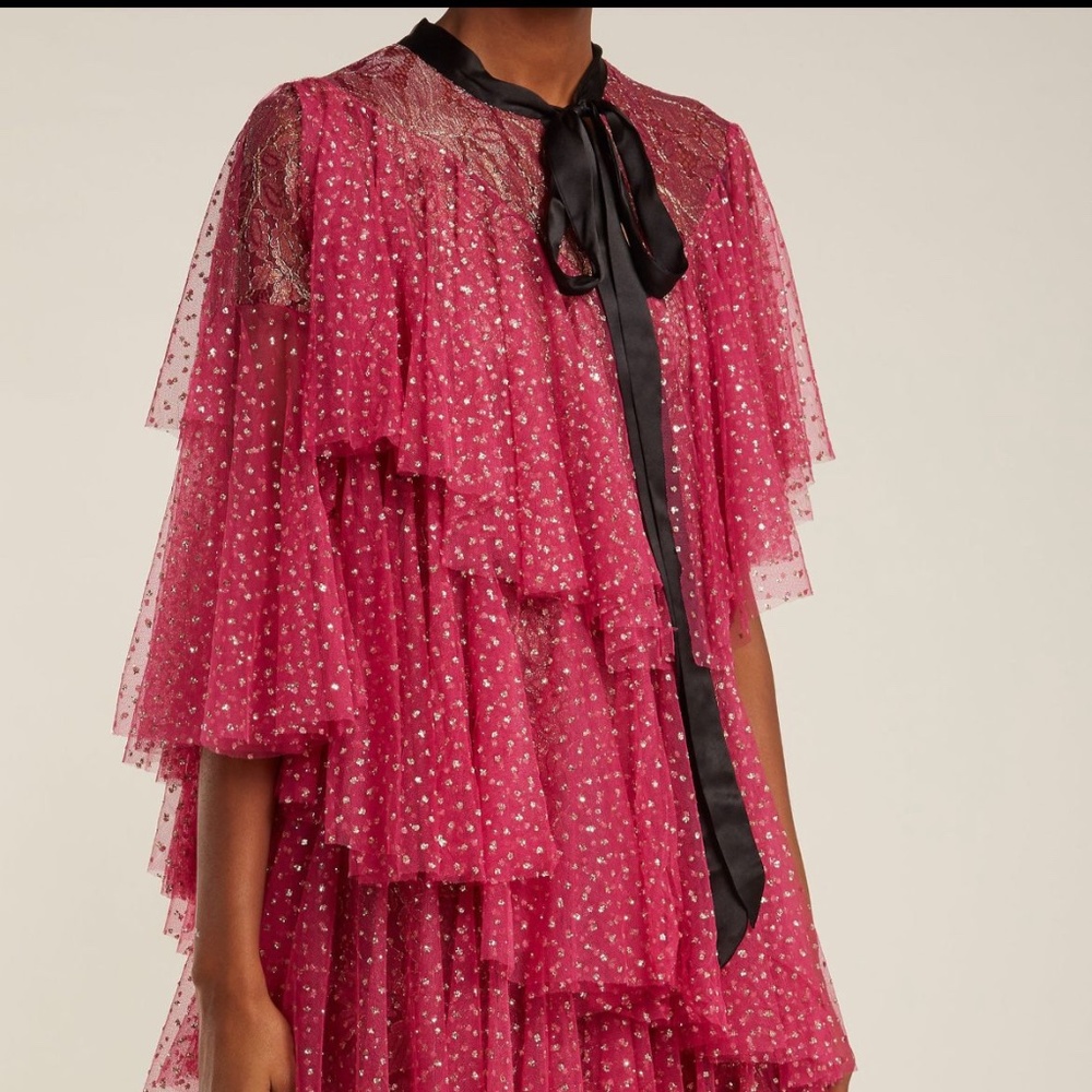 Chrysalis asymmetric tiered tulle dress